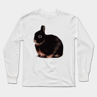 Chubby Bunny Black Otter Netherland Dwarf Rabbit Long Sleeve T-Shirt